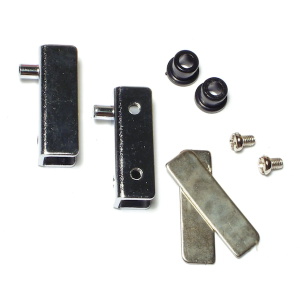 Midwest Fastener Chrometint Steel Glass Door Hinges 2PK - 66343