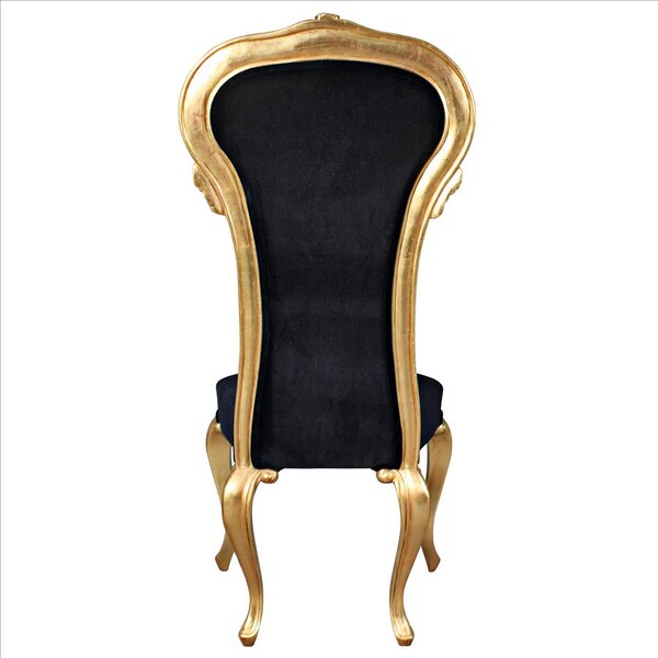 Design Toscano Delacroix Ebony Velvet Gilded Side Chair, PK 2 - AF951691