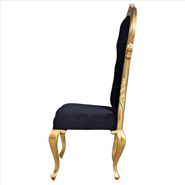 Design Toscano Delacroix Ebony Velvet Gilded Side Chair, PK 2 - AF951691