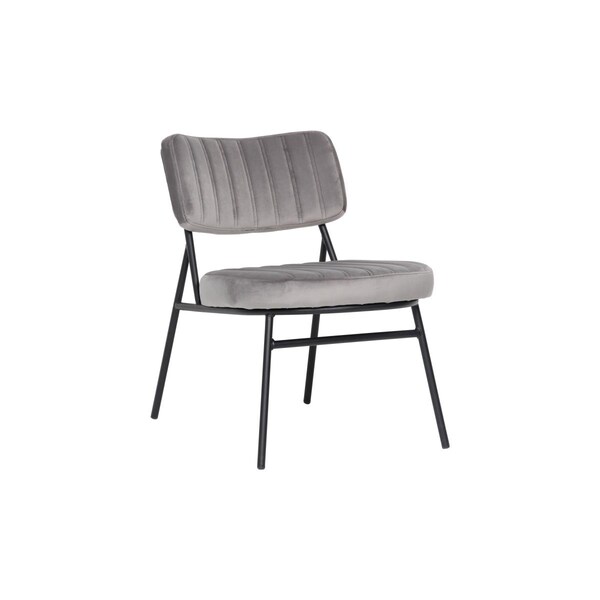 Kd Americana 29 x 19.5 x 25 in. Marilane Velvet Accent Chair with Metal Frame, Fossil Grey - KD3039898
