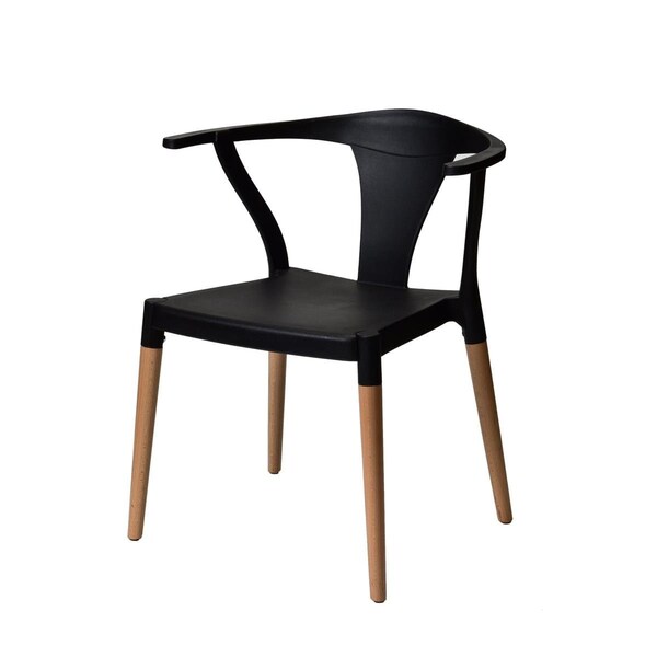 Commercial Seating Products CDPW1002-ZSFP-BK-2 Mid Century Modern Side Chair - Black - 30 in. - Set of 2 - RPP-MIDCENTURY-1002-BK-WEB2