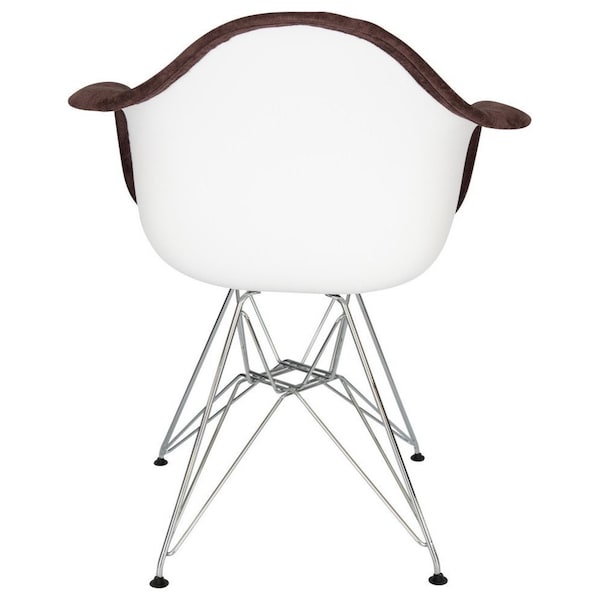 Leisuremod Willow Velvet Eiffel Metal Base Accent Chair, Coffee Brown, 4PK - WM24VBR4
