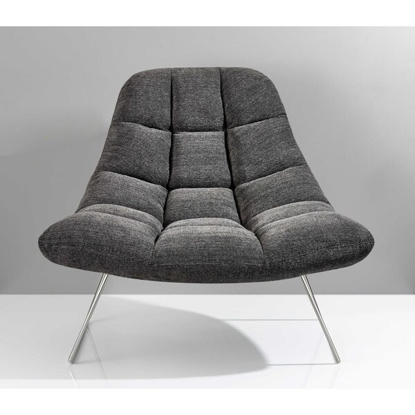 Gfancy Fixtures Dark Gray Brushed Steel Chair, 40 x 33 x 33 in. - GF1860939