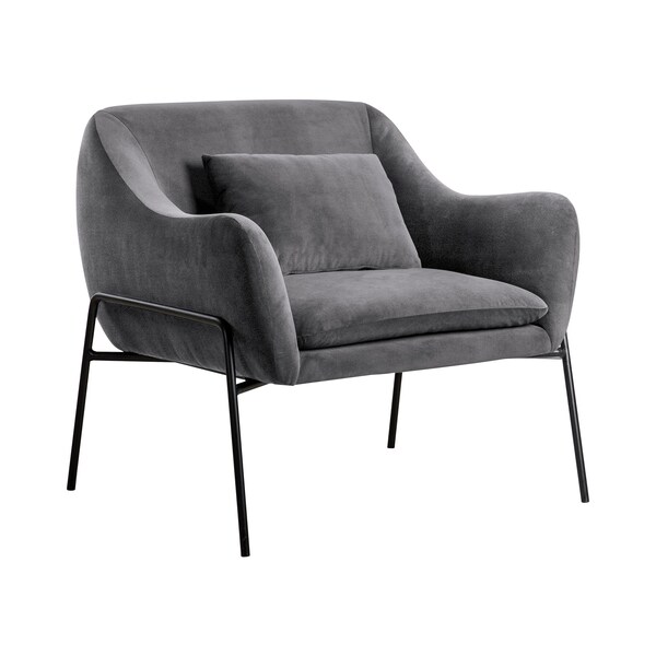 Armen Living Karen Gray Velvet Modern Accent Chair - LCKRCHGRY