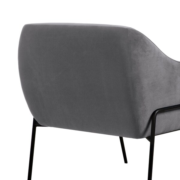 Armen Living Karen Gray Velvet Modern Accent Chair - LCKRCHGRY