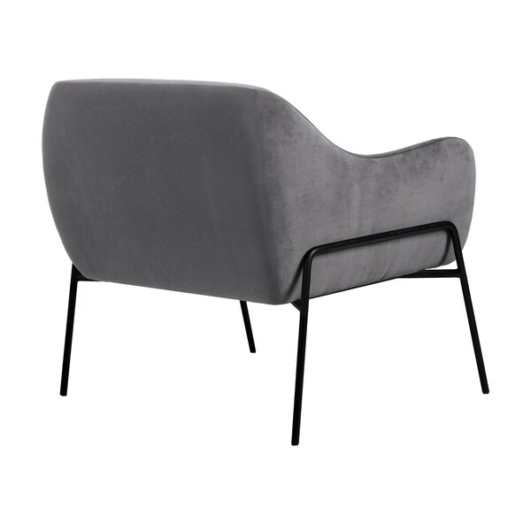 Armen Living Karen Gray Velvet Modern Accent Chair - LCKRCHGRY