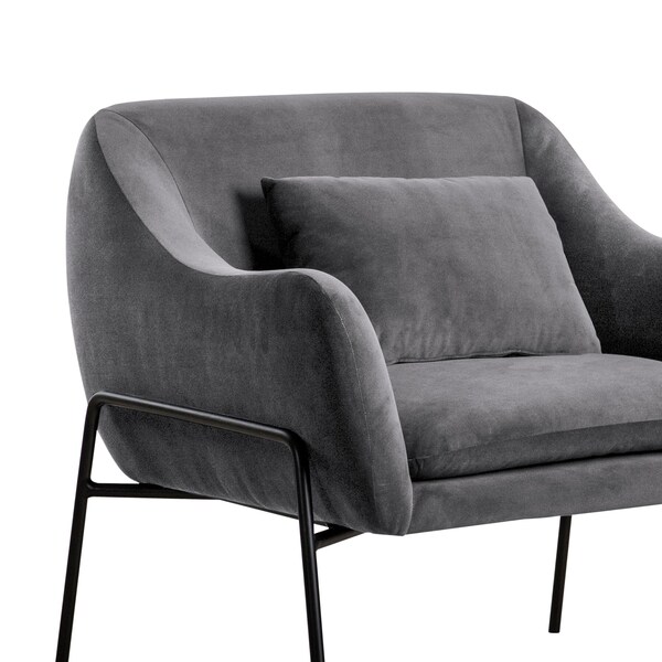 Armen Living Karen Gray Velvet Modern Accent Chair - LCKRCHGRY