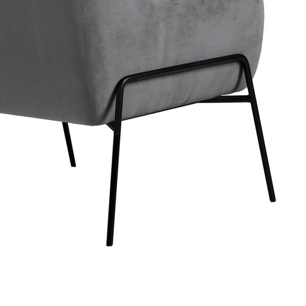Armen Living Karen Gray Velvet Modern Accent Chair - LCKRCHGRY
