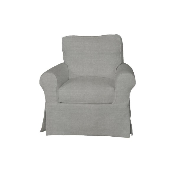 Fine-Line Horizon Slipcovered Swivel Chair Peyton Slate - FI3203361