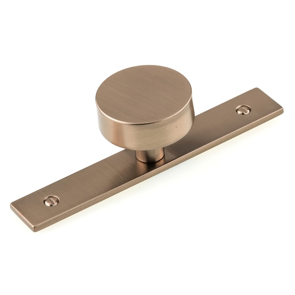 Richelieu 1 9/16 in (40 mm) Champagne Bronze Contemporary Cabinet Knob and Backplate - BP229540CHBRZ