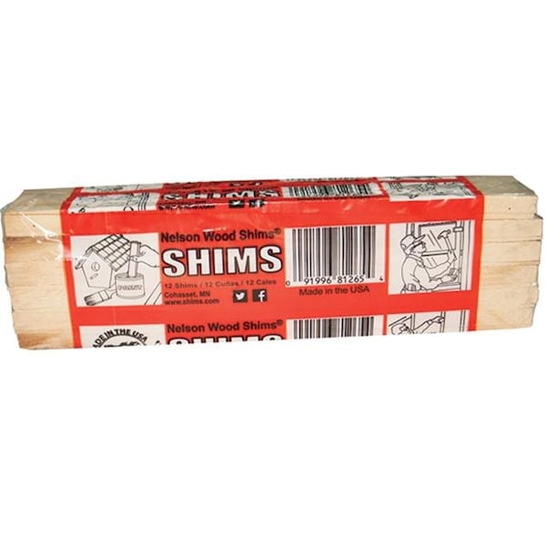 Nelson Shims Nelson Wood Shims NW 12 PINE Pine Wood Shims; 8 in. - Pack of 12; Pine - NW 12 PINE