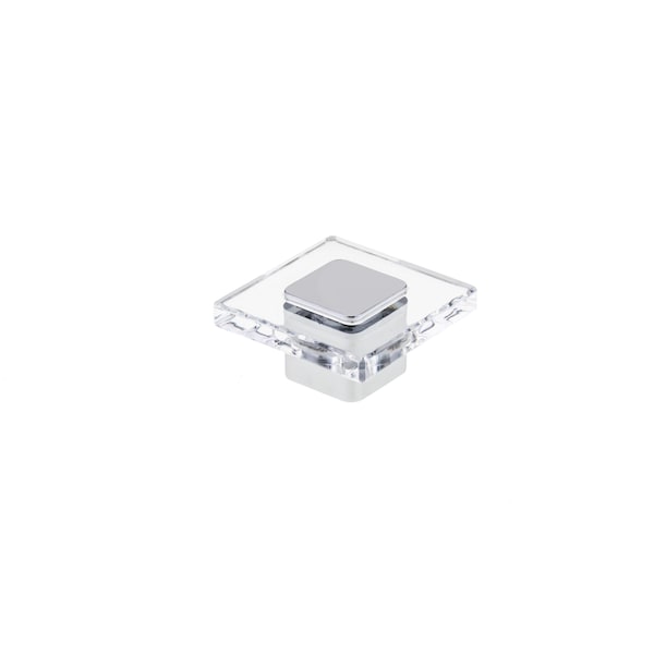 Richelieu 1 9/16 in (40 mm) x 1 9/16 in (40 mm) Chrome, Clear Contemporary Cabinet Knob - BP3993404014011