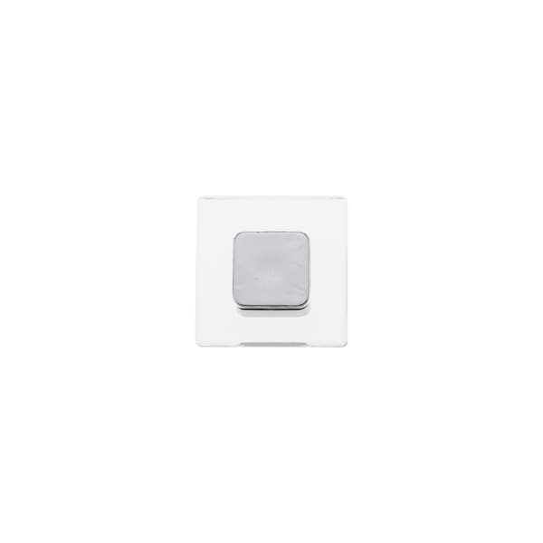 Richelieu 1 9/16 in (40 mm) x 1 9/16 in (40 mm) Chrome, Clear Contemporary Cabinet Knob - BP3993404014011