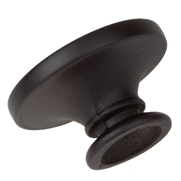 Gliderite Hardware 1 in. Matte Black Round Button Cabinet Knob, 10PK - 5105-MB-10
