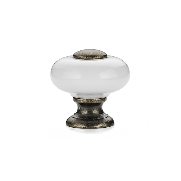 Richelieu 1 in (25 mm) White Eclectic Cabinet Knob - BP500330