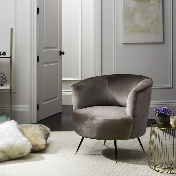 Safavieh Arlette Velvet Retro Mid Century Accent Chair, Hazelwood - FOX6257A