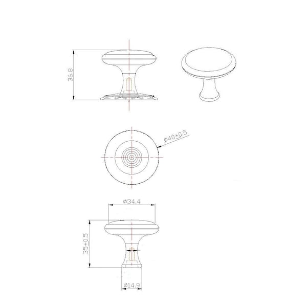 Richelieu 1 9/16 in (40 mm) Chrome Transitional Cabinet Knob - BP224840140
