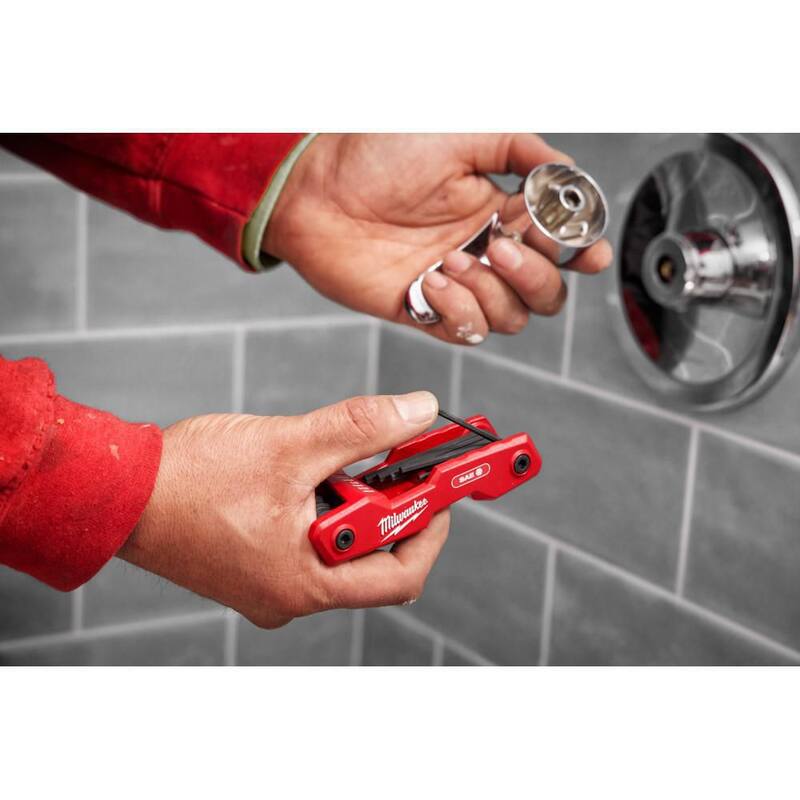 Milwaukee Folding SAE Hex Key (9-Piece) with Precision Screwdriver Set - 48-22-2181-48-22-2612