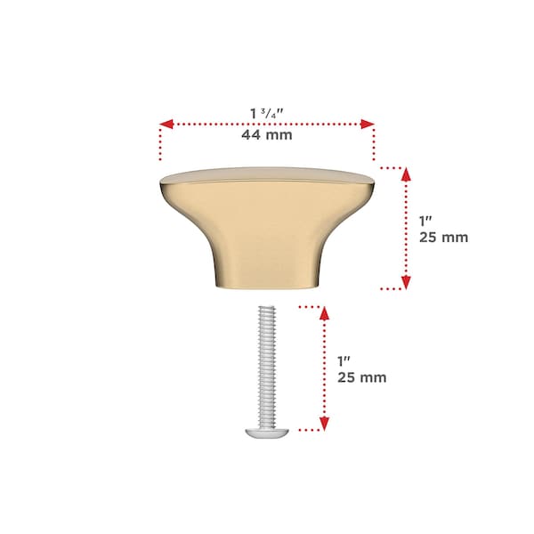 Richelieu 1 23/32-inch (44 mm) x 29/32-inch (23 mm) Champagne Bronze Contemporary Cabinet Knob - BP734544CHBRZ