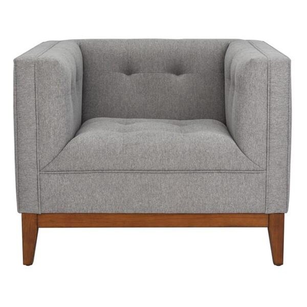 Safavieh 27.8 x 34.7 x 34.5 in. Garnet Linen Tufted Arm Chair, Light Grey - SFV4737A