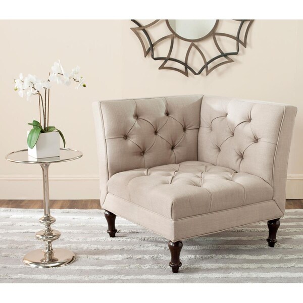 Safavieh Jack Tufted Corner Chair, Antique Gold - MCR4643C