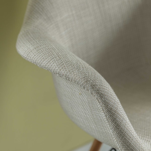 Fabulaxe Mid-Century Modern Style Fabric Lined Armchair with Beech Wooden Legs, White, PK 4 - QI004325.WT.4