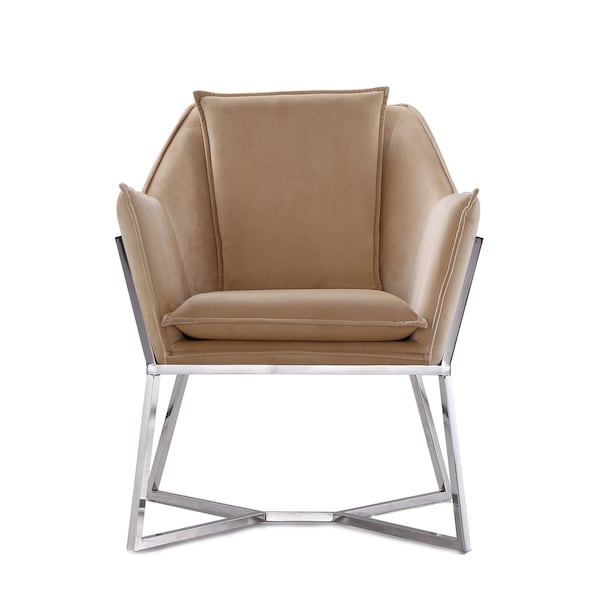 Manhattan Comfort Origami Velvet Accent Chair in Fawn - AC052- FN