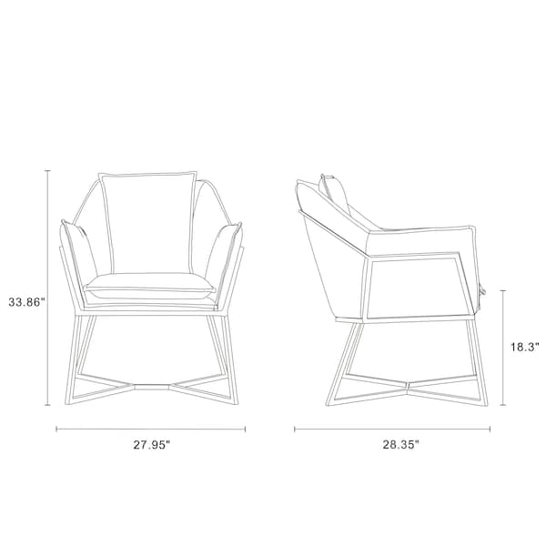 Manhattan Comfort Origami Velvet Accent Chair in Fawn - AC052- FN