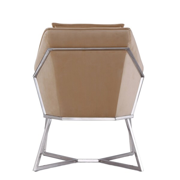 Manhattan Comfort Origami Velvet Accent Chair in Fawn - AC052- FN