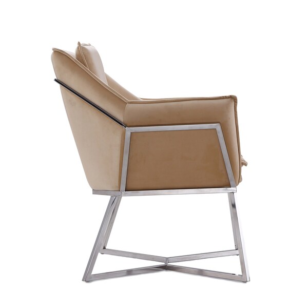 Manhattan Comfort Origami Velvet Accent Chair in Fawn - AC052- FN