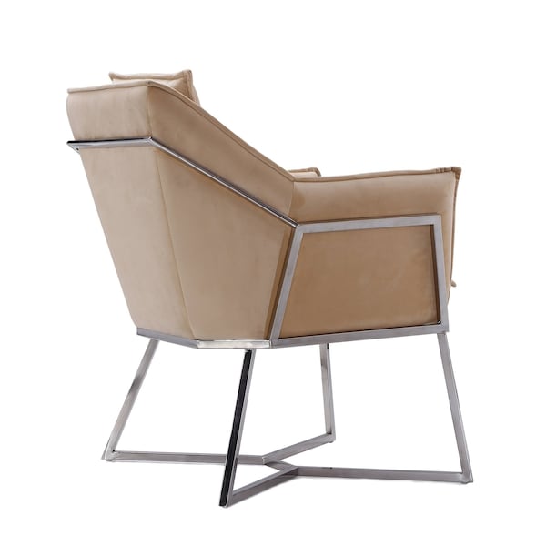 Manhattan Comfort Origami Velvet Accent Chair in Fawn - AC052- FN