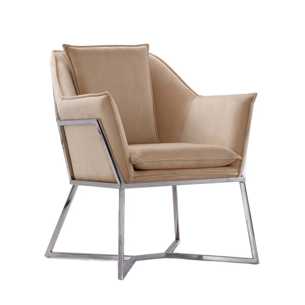 Manhattan Comfort Origami Velvet Accent Chair in Fawn - AC052- FN