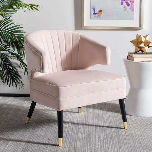 Safavieh Stazia Wingback Accent Chair - Blush & Black - ACH4502B