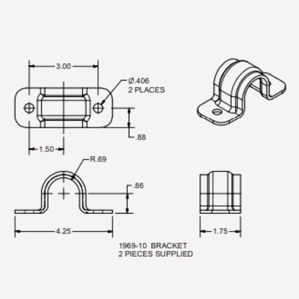 Eberhard Manufacturing Co Flush Weld On Keeper - EMC 1969-1 ZN
