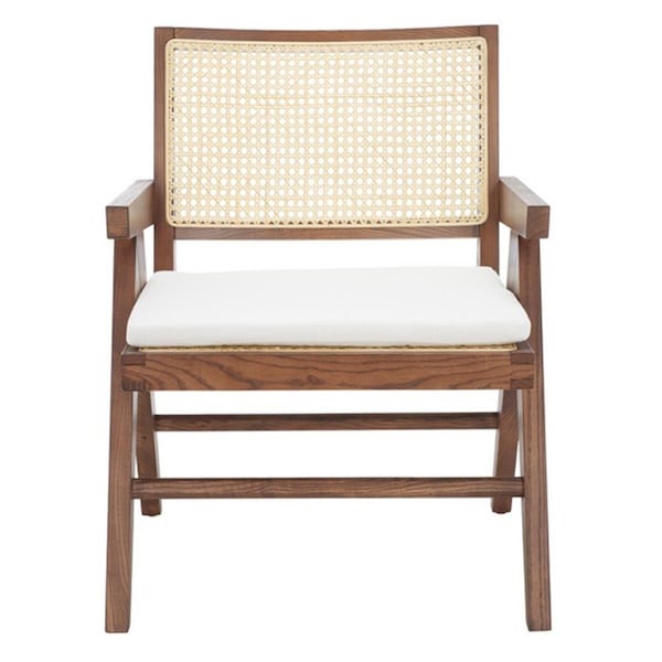 Safavieh 21.7 x 25.8 x 31.1 in. Colette Rattan Accent Chair, Walnut & Natural - SFV4135D