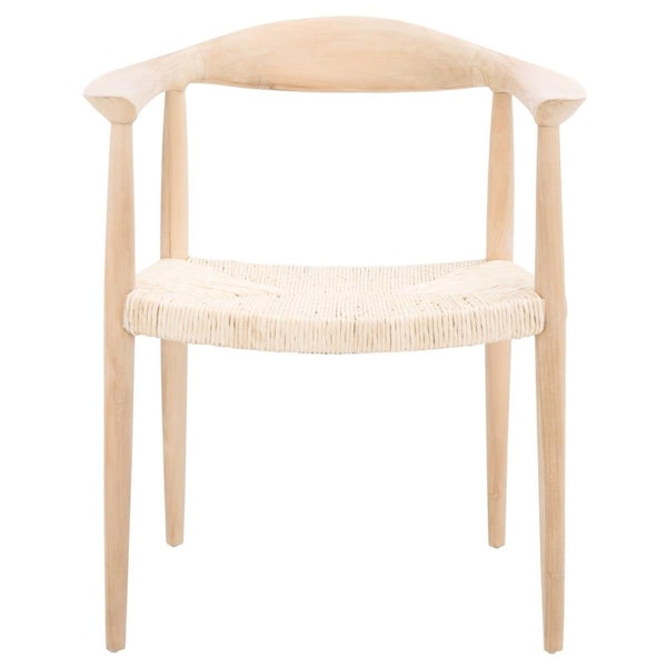 Safavieh Volta Foc Twist Accent Chair, Natural Teak & Natural Foc Twist - ACH1009B