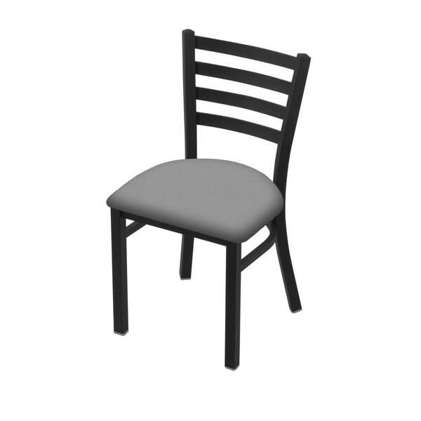 Holland Bar Stool Co 400 Jackie 18" Chair with Black Wrinkle Finish and Canter Folkstone Grey Seat - 40018BW007