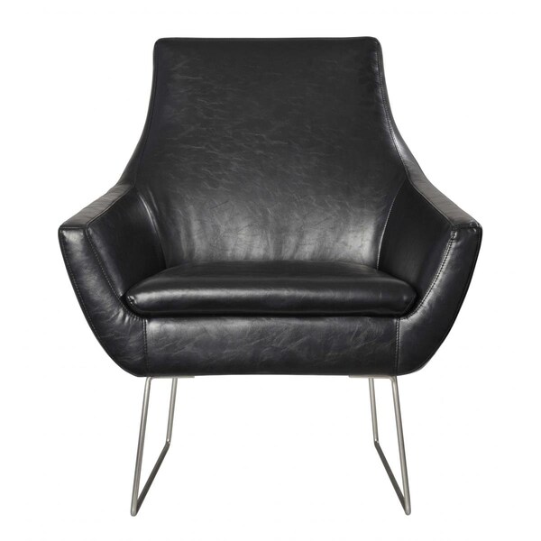 Gfancy Fixtures Black Chair with Brushed Steel Legs, 33 x 30.5 x 37 in. - GF3100220