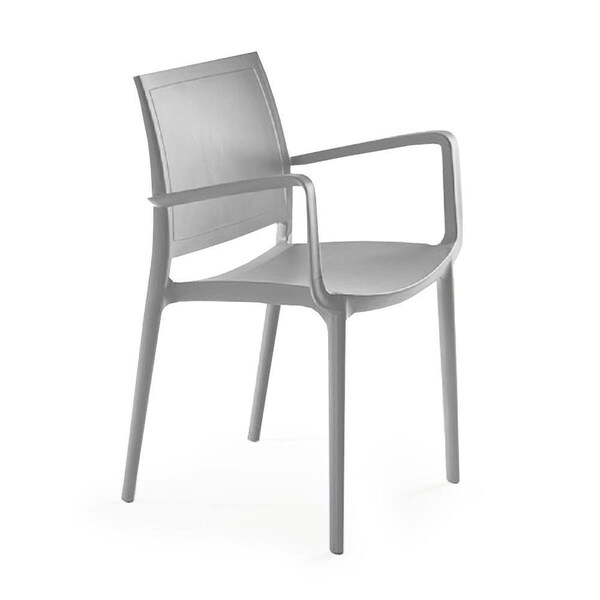 Pkolino Luna Modern Chair with Arms, Grey - Set of 4 - PKFFMLCAGY-4