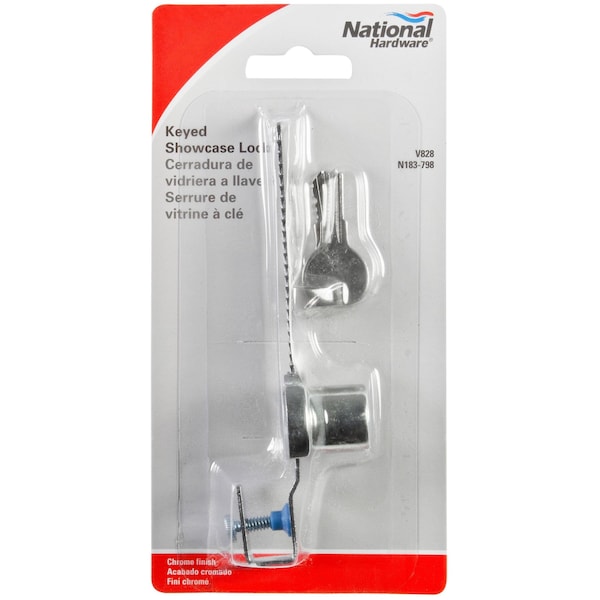 National Hardware V828 Keyed Showcase Lock Chrome Finish - N183798