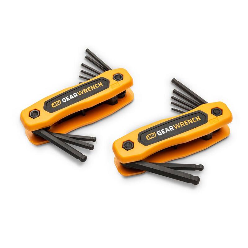 GEARWRENCH SAE & Metric Folding Ball End Hex Key Set (17-Piece) - 83511