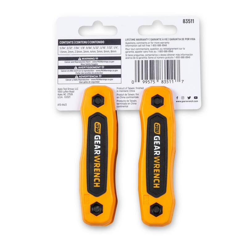 GEARWRENCH SAE & Metric Folding Ball End Hex Key Set (17-Piece) - 83511