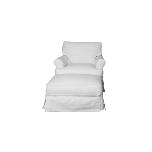 Next2Nature Horizon Slipcovered Chair & Ottoman Warm White - NE3196762