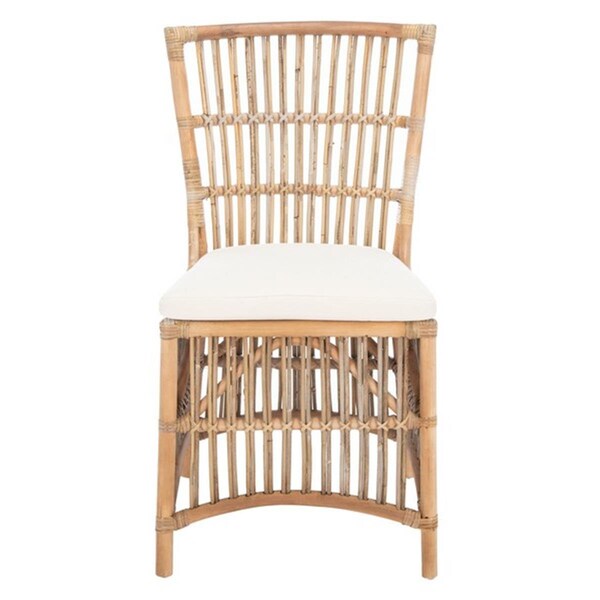 Safavieh Erika Rattan Accent Chair with Cush, Grey White Wash & White, 2PK - ACH6511A-SET2
