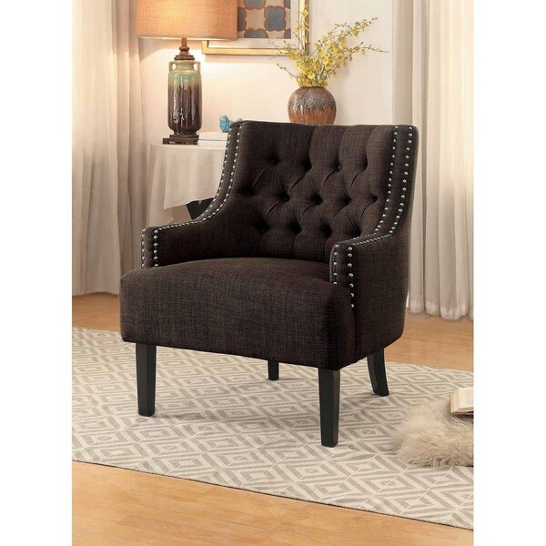 Home Elegance 34.75 x 30.25 x 28 in. Charisma Accent Chair - Chocolate - 1194CH