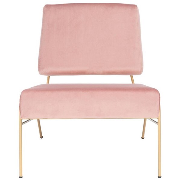 Safavieh Romilly Velvet Accent Chair, Dusty Rose Velvet & Gold - ACH6203B