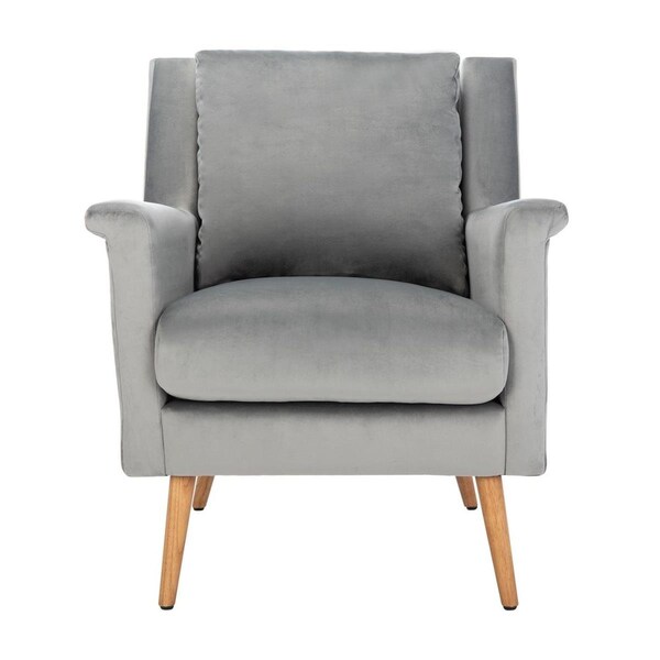 Safavieh Astrid Mid Century Arm Chair, Stone Velvet & Natural - ACH4507C