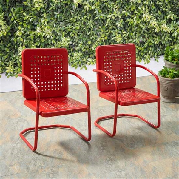 Templeton 35 x 22 x 22 in. Bates Metal Chair - Red, 2PK - TE3587474
