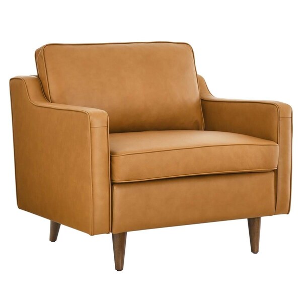 Modway Furniture Impart Genuine Leather Armchair, Tan - 28 x 35.5 x 31.5 in. - EEI-5555-TAN