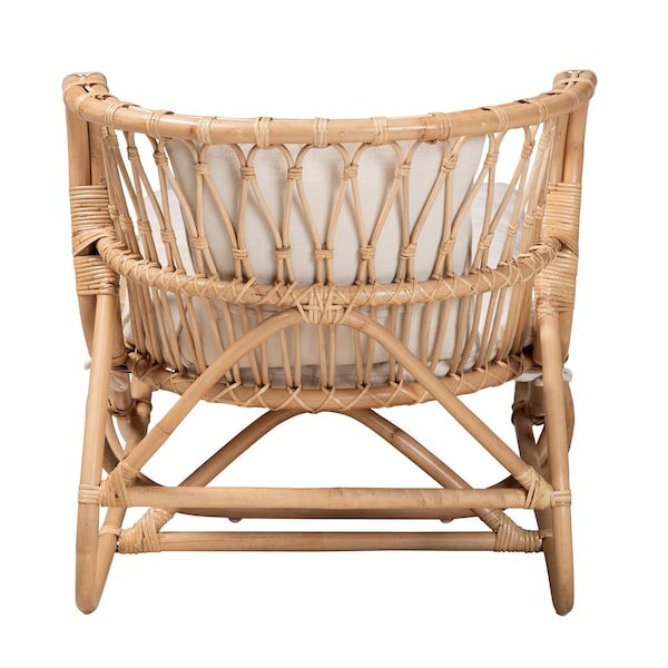 Bali & Pari Delara Modern Bohemian Natural Brown Rattan Chaise - 236-12703-ZORO